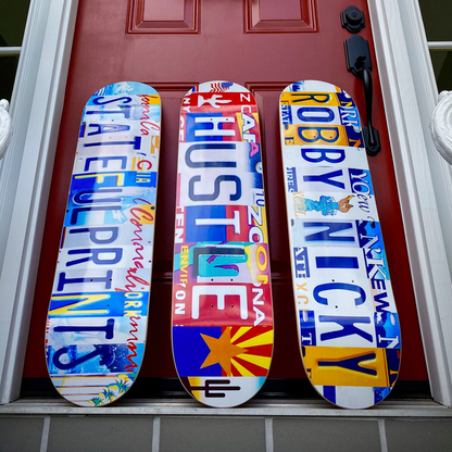 Custom License Plate Skateboard Wall Art